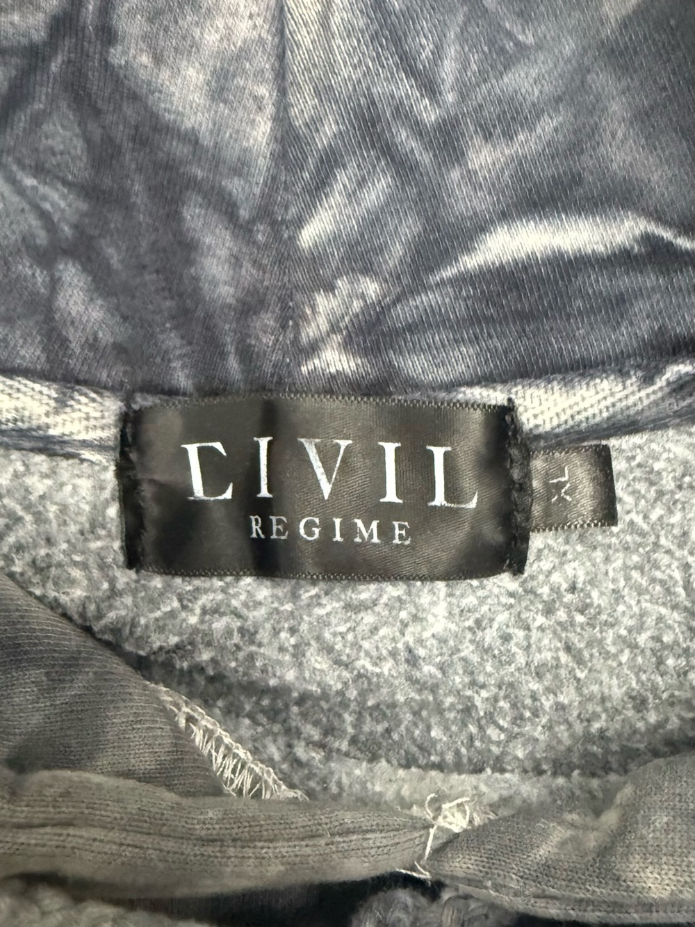 CIVIL REGIME | Lighting /Night Fog Wash Hoodie | Floral Accents | Size XL - Picture 4 of 5